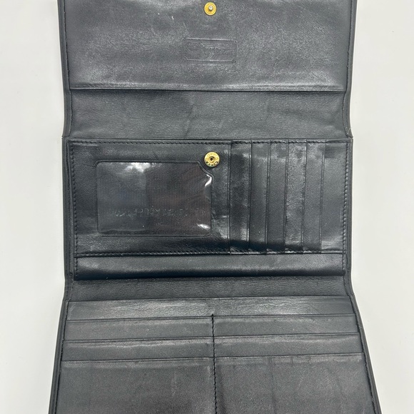 MCM VISETOS tri fold canvas long wallet black. - Picture 7 of 12